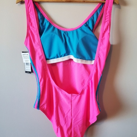 Adidas Low Back Pink and Blue Swim Suit - Picture 4 of 7